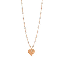 Gigi Clozeau - Heart Lumière Opal Diamond Necklace, Rose Gold, 16.5"