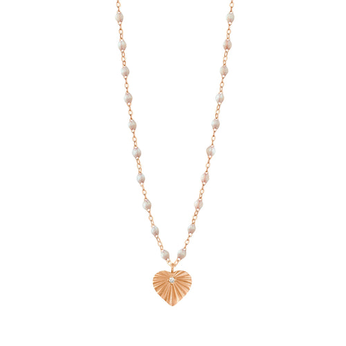 Gigi Clozeau - Heart Lumière Opal Diamond Necklace, Rose Gold, 16.5