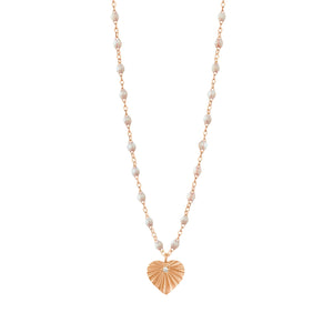 Gigi Clozeau - Heart Lumière Opal Diamond Necklace, Rose Gold, 16.5"