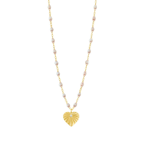 Gigi Clozeau - Heart Lumière Opal Diamond Necklace, Yellow Gold, 16.5