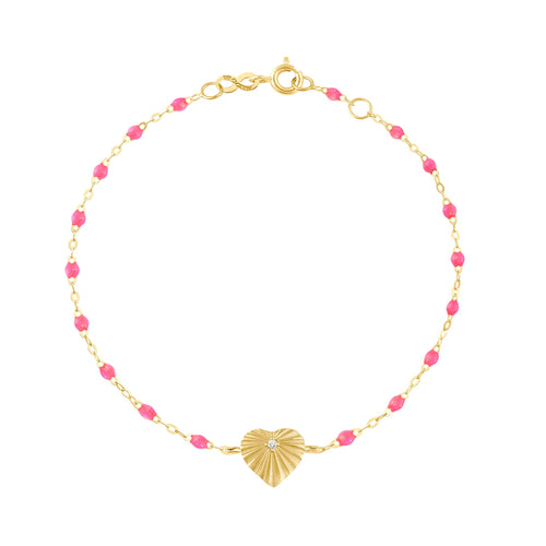 Gigi Clozeau - Heart Lumière Pink Diamond Bracelet, Yellow Gold, 6.7