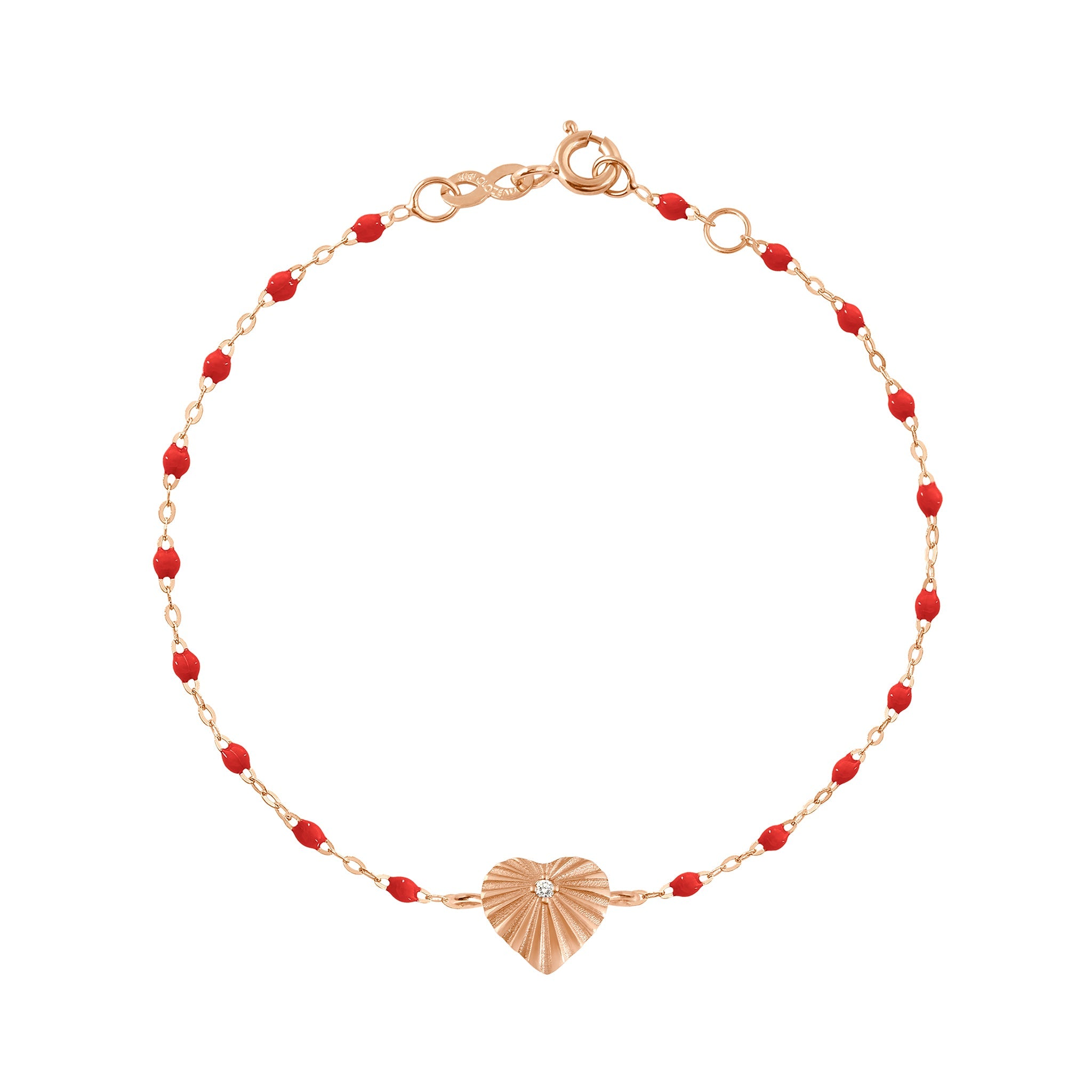 Gigi Clozeau - Heart Lumière Poppy Diamond Bracelet, Rose Gold, 6.7"