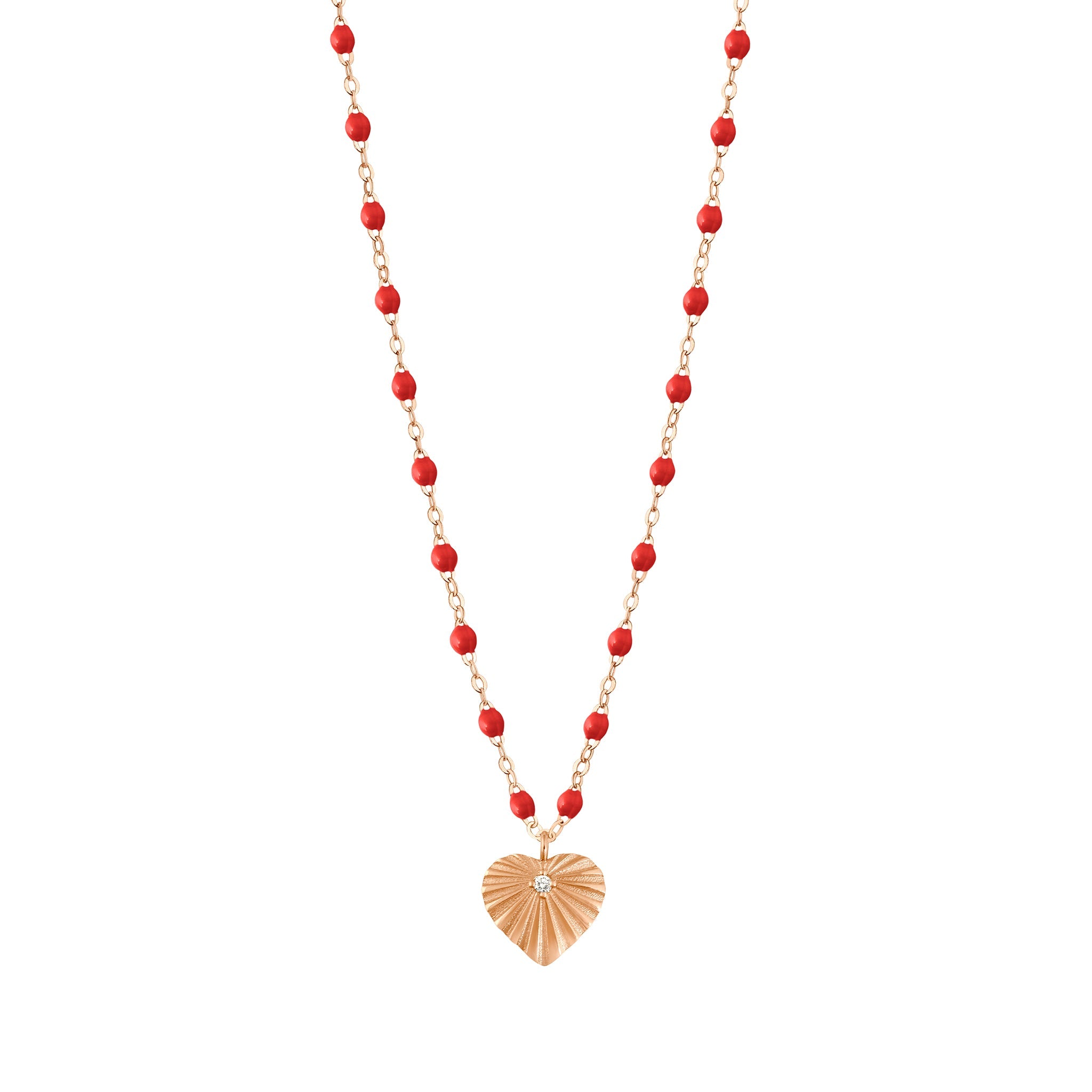 Gigi Clozeau - Heart Lumière Poppy Diamond Necklace, Rose Gold, 16.5"