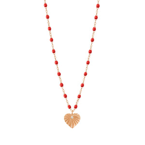 Gigi Clozeau - Heart Lumière Poppy Diamond Necklace, Rose Gold, 16.5"