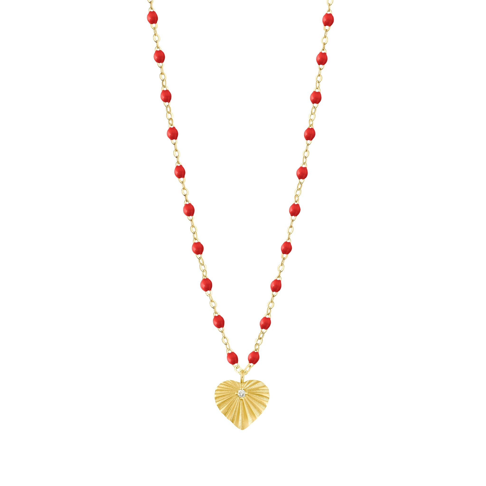 Gigi Clozeau - Heart Lumière Poppy Diamond Necklace, Yellow Gold, 16.5"