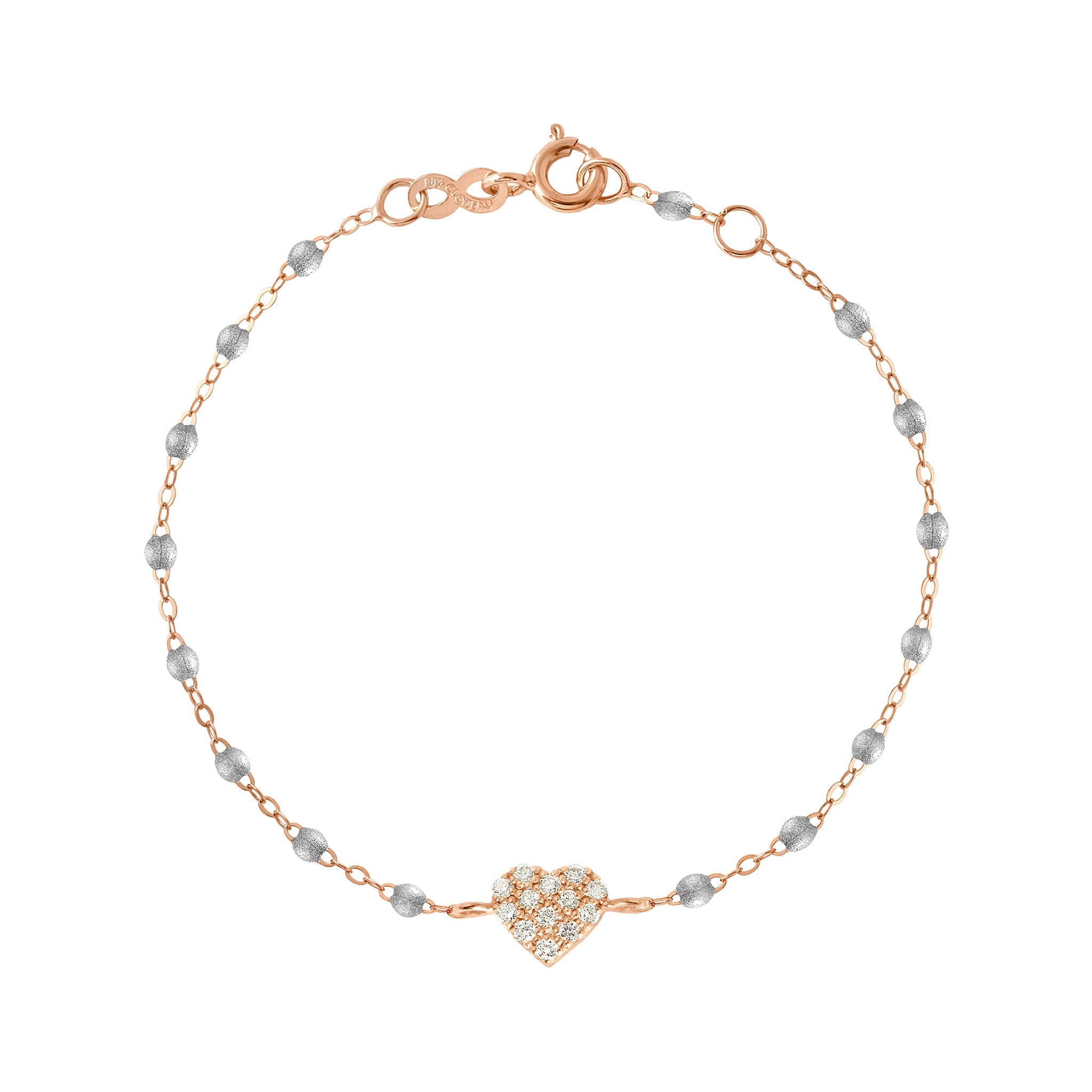 Gigi Clozeau - In Love Diamond Bracelet, Silver, Rose Gold, 6.7"