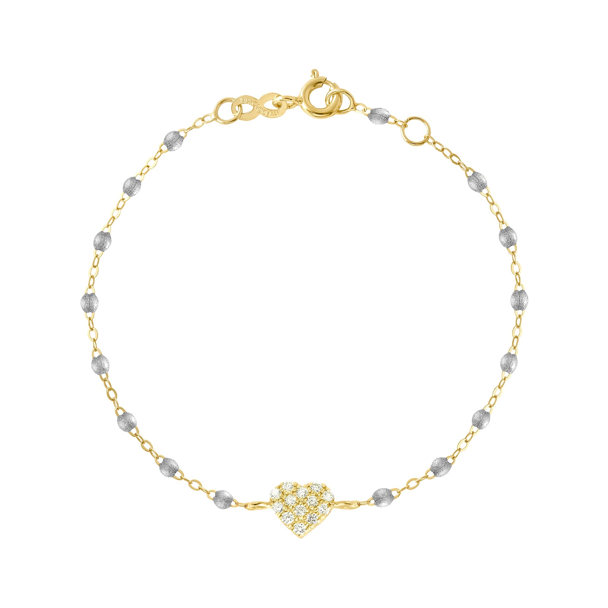 Gigi Clozeau - In Love Diamond Bracelet, Silver, Yellow Gold, 6.7"