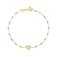 Gigi Clozeau - In Love Diamond Bracelet, Silver, Yellow Gold, 6.7"