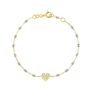 Gigi Clozeau - In Love Diamond Bracelet, Silver, Yellow Gold, 6.7"