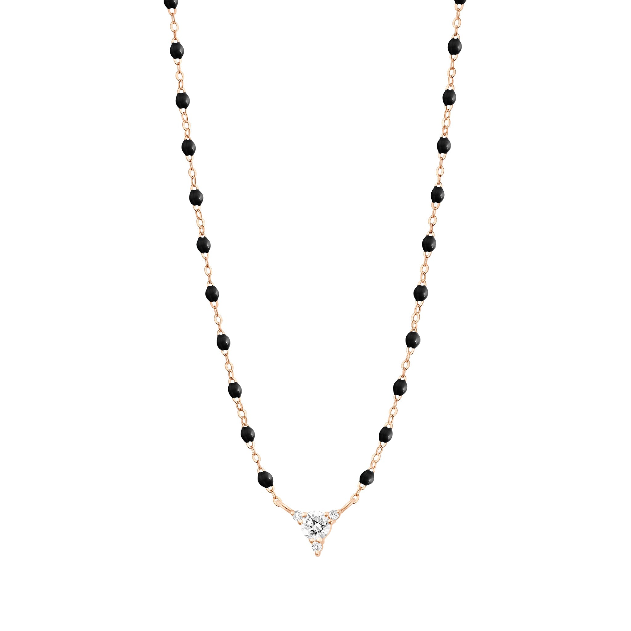 Gigi Clozeau - Kosmos Black Necklace, Rose Gold, 16.5"