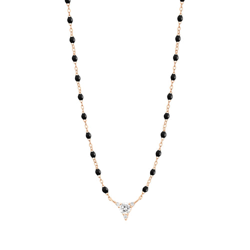 Gigi Clozeau - Kosmos Black Necklace, Rose Gold, 16.5