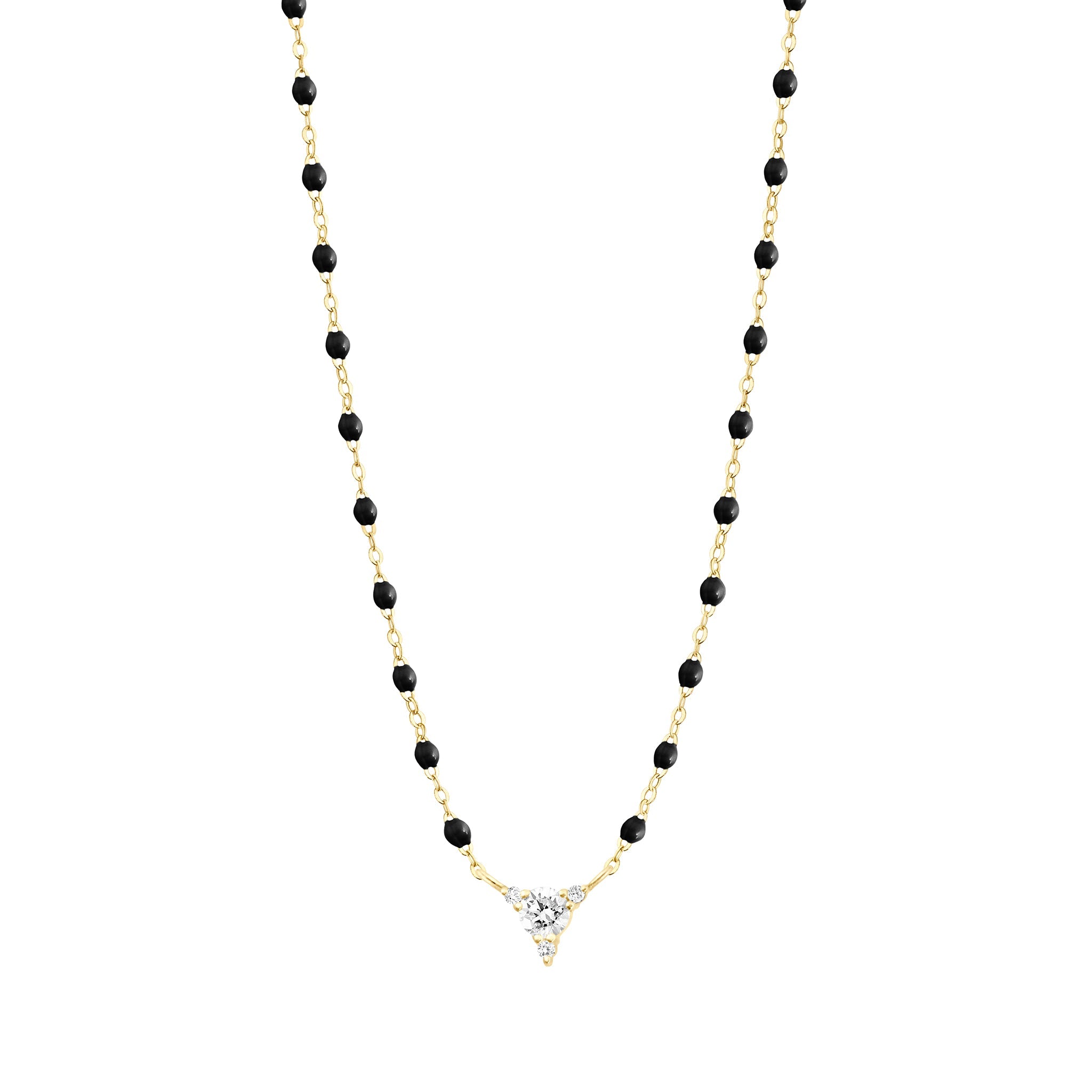 Gigi Clozeau - Kosmos Black Necklace, Yellow Gold, 16.5"