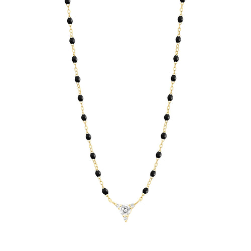 Gigi Clozeau - Kosmos Black Necklace, Yellow Gold, 16.5