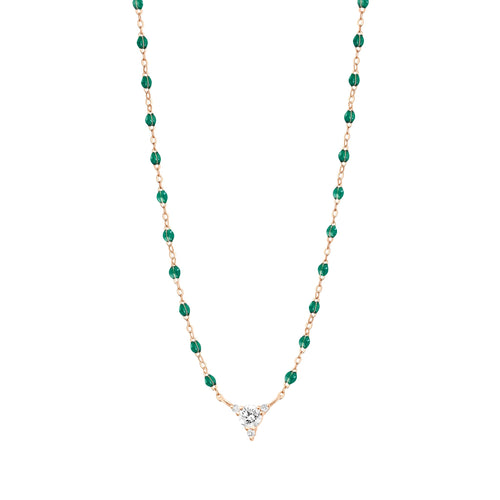 Gigi Clozeau - Kosmos Emerald Necklace, Rose Gold, 16.5