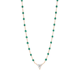 Gigi Clozeau - Kosmos Emerald Necklace, Rose Gold, 16.5"