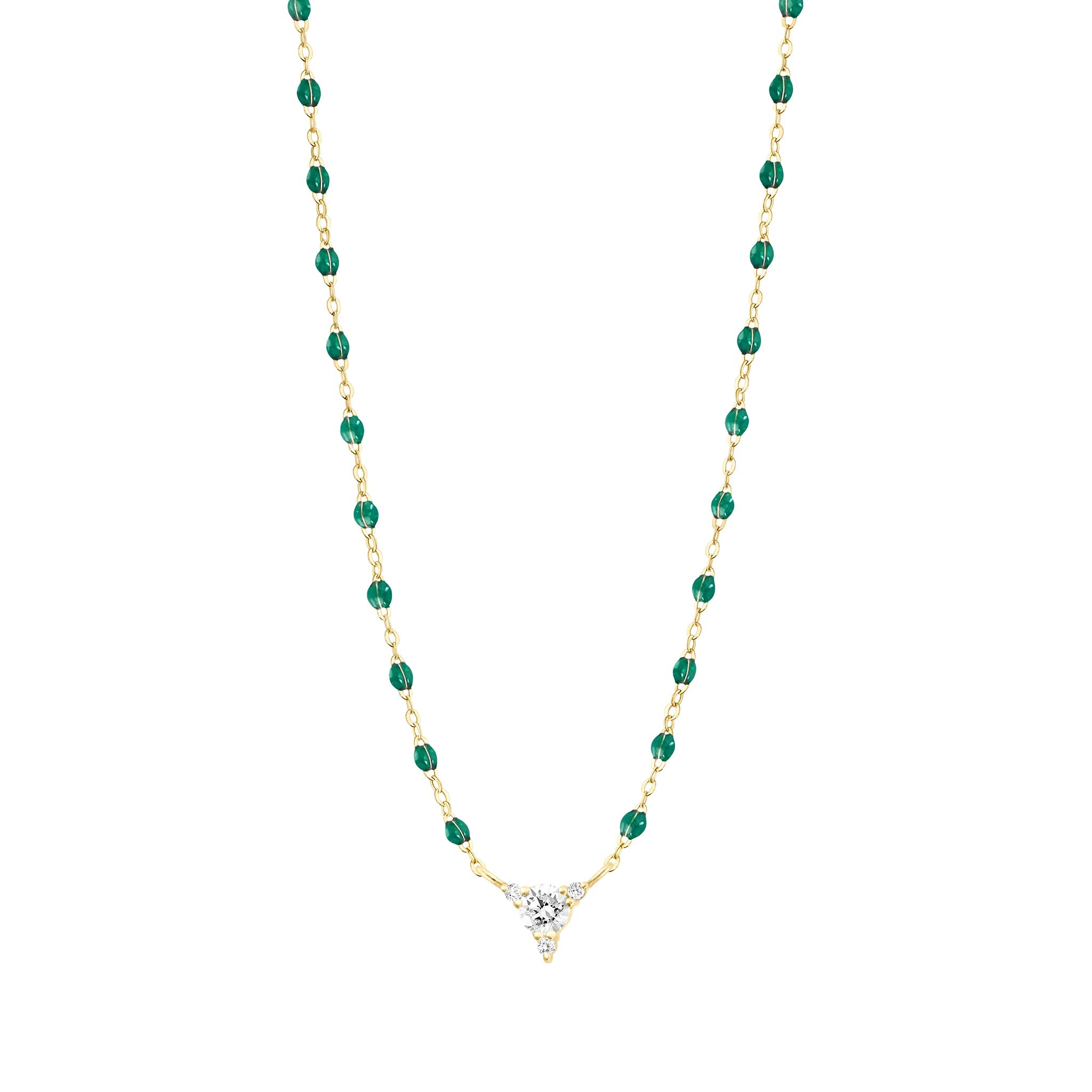 Gigi Clozeau - Kosmos Emerald Necklace, Yellow Gold, 16.5"