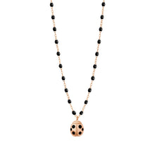 Gigi Clozeau - Ladybug Black Necklace, Rose Gold, 16.5"