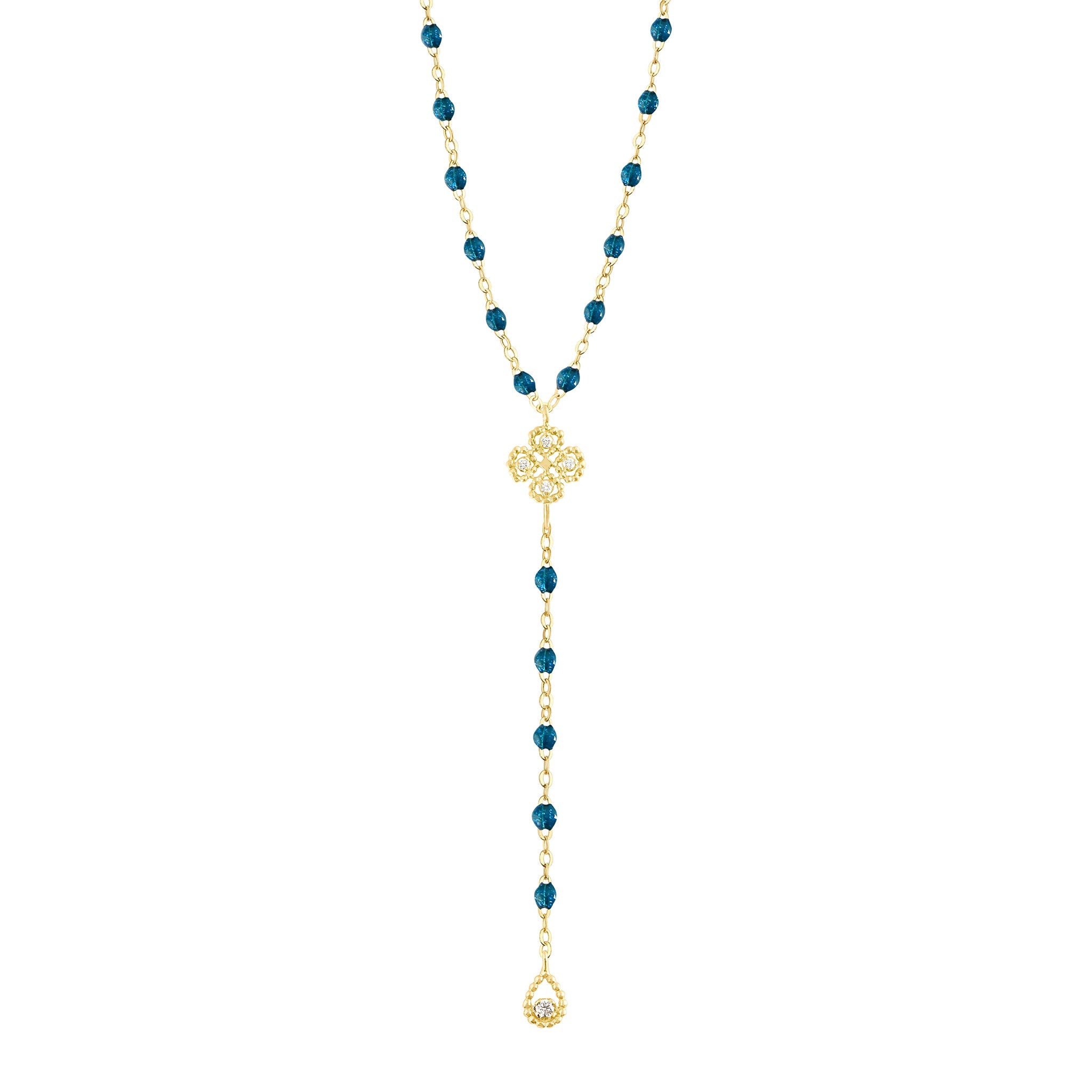 Gigi Clozeau - Lucky Classic Gigi Jungle diamond rosary, Yellow Gold, 17.7"