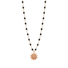 Gigi Clozeau - Lucky Sun Black Diamond Necklace, Rose Gold, 16.5"