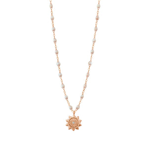 Gigi Clozeau - Lucky Sun Opal Diamond Necklace, Rose Gold, 16.5"