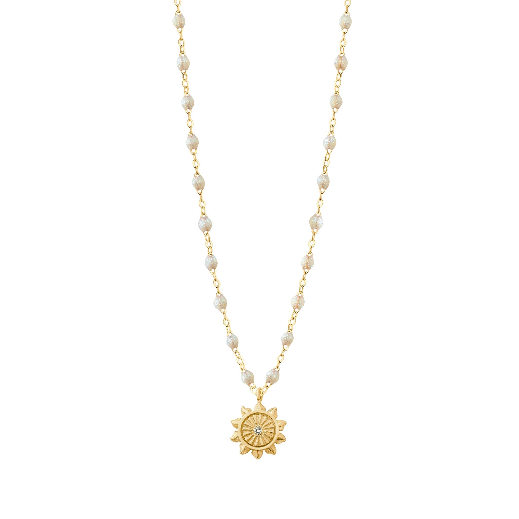 Gigi Clozeau - Lucky Sun Opal Diamond Necklace, Yellow Gold, 16.5"