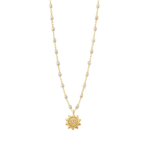 Gigi Clozeau - Lucky Sun Opal Diamond Necklace, Yellow Gold, 16.5"