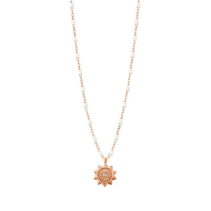 Gigi Clozeau - Lucky Sun White Diamond Necklace, Rose Gold, 16.5"