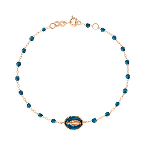 Gigi Clozeau - Madone resin charm Classic Gigi Jungle bracelet, Rose Gold, 6.7"