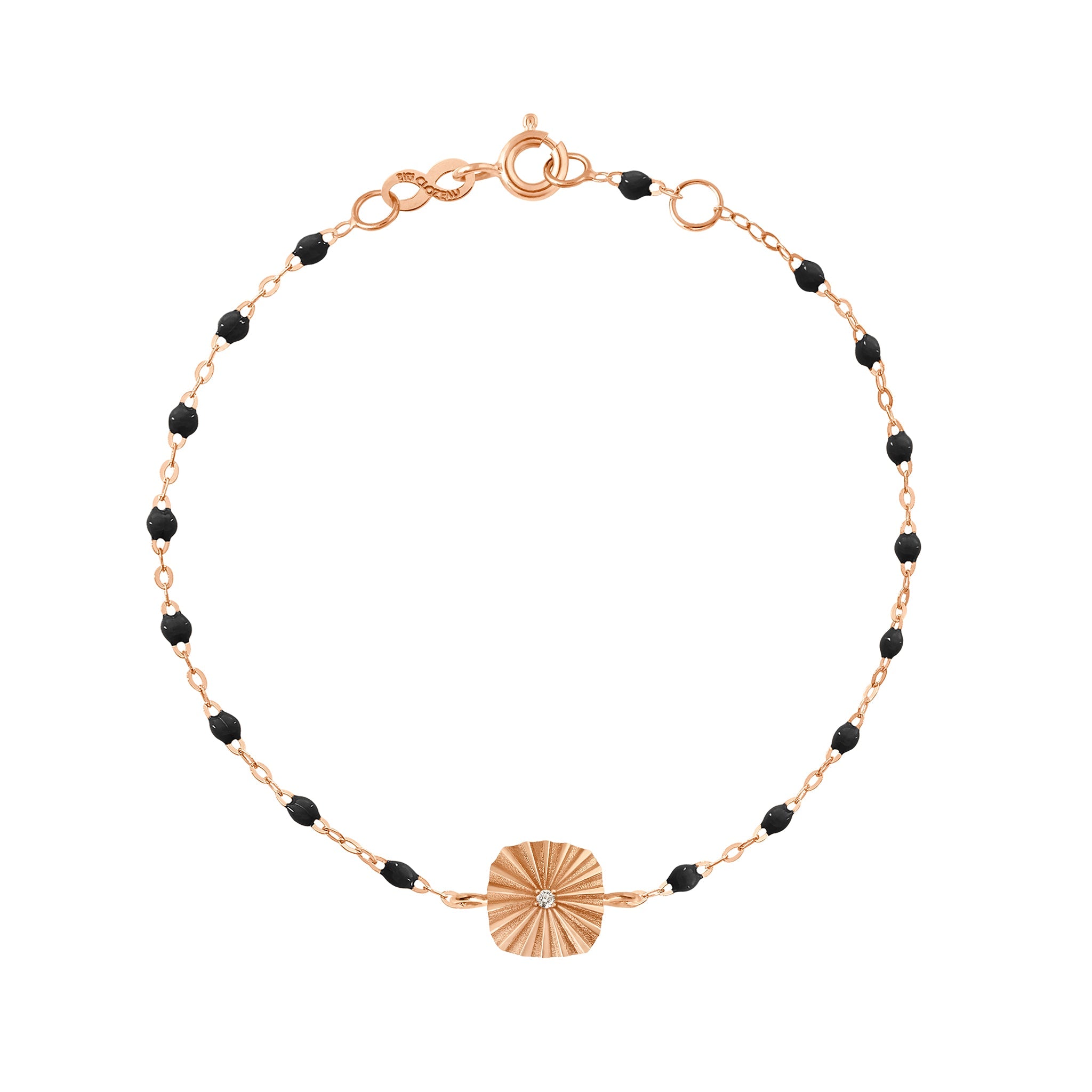 Gigi Clozeau - Miss Lumière Black Diamond Bracelet, Rose Gold, 6.7"