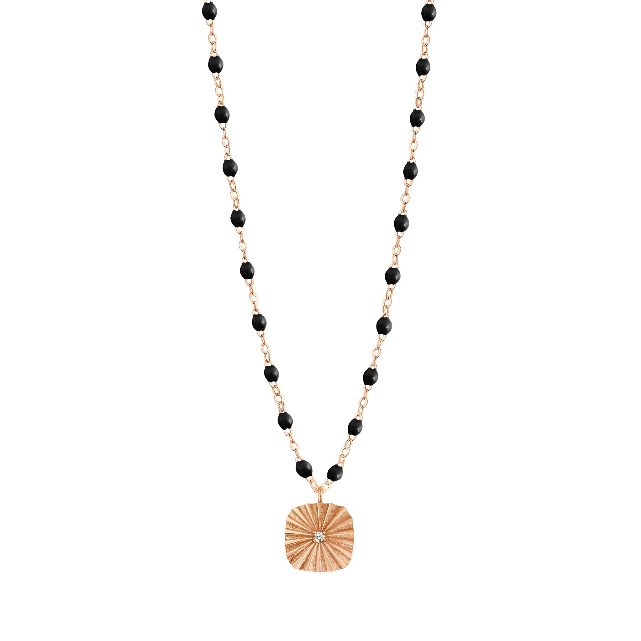 Gigi Clozeau - Miss Lumière Black Diamond Necklace, Rose Gold, 16.5"