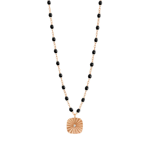 Gigi Clozeau - Miss Lumière Black Diamond Necklace, Rose Gold, 16.5