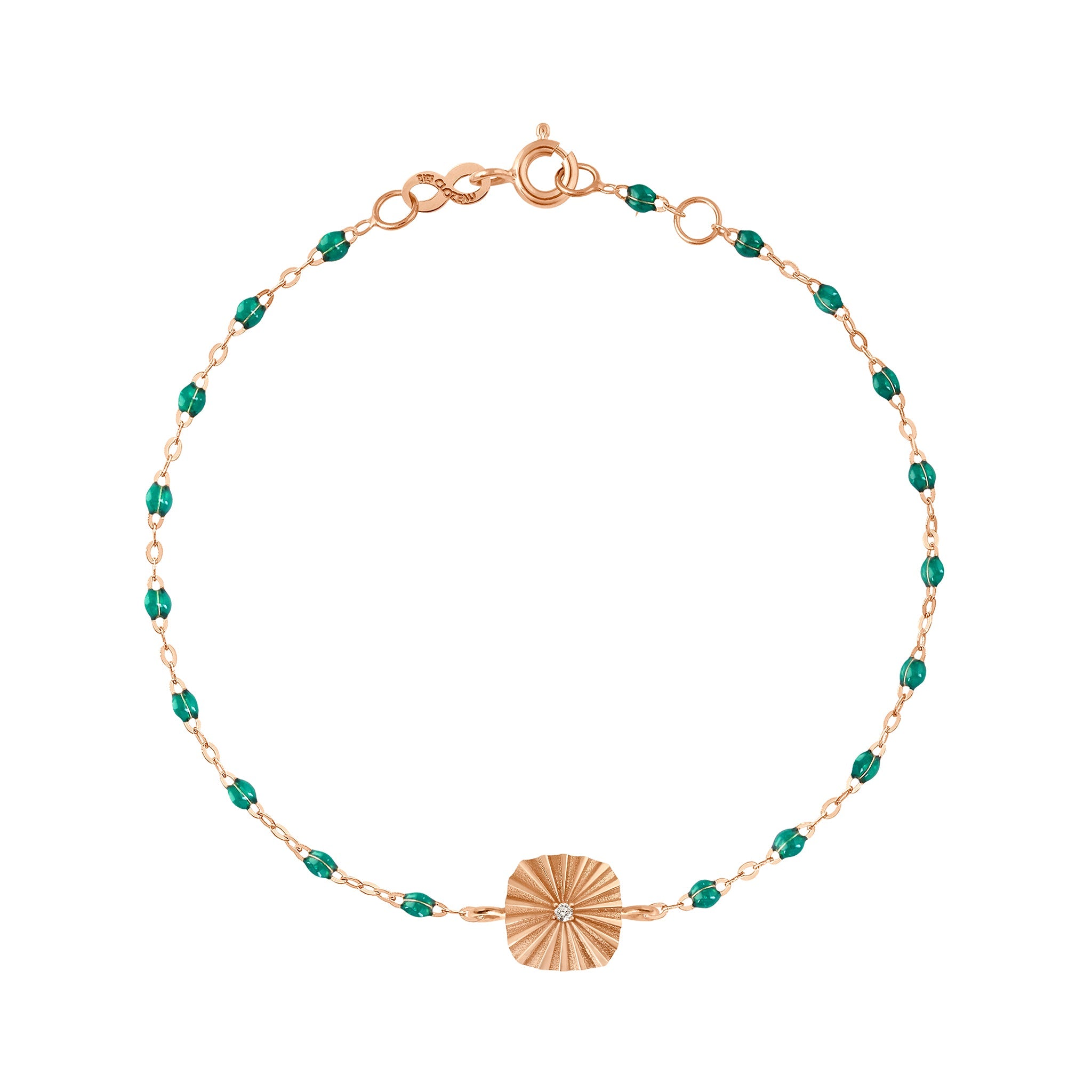 Gigi Clozeau - Miss Lumière Emerald Diamond Bracelet, Rose Gold, 6.7"