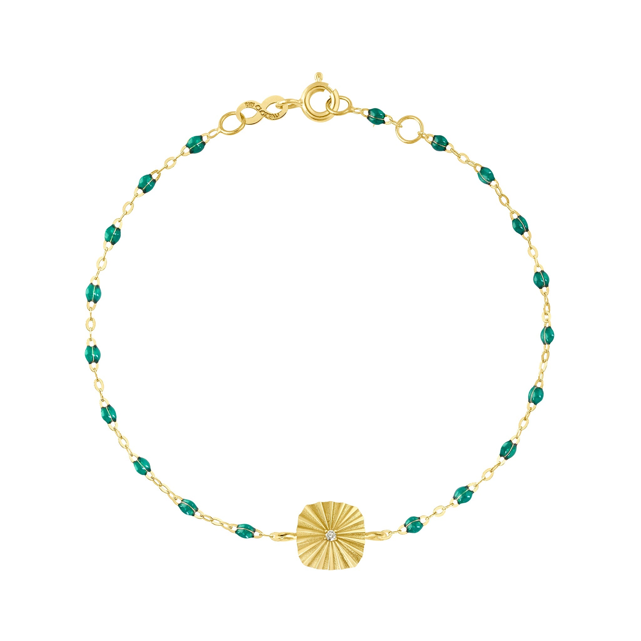 Gigi Clozeau - Miss Lumière Emerald Diamond Bracelet, Yellow Gold, 6.7"