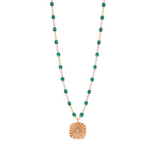 Gigi Clozeau - Miss Lumière Emerald Diamond Necklace, Rose Gold, 16.5"