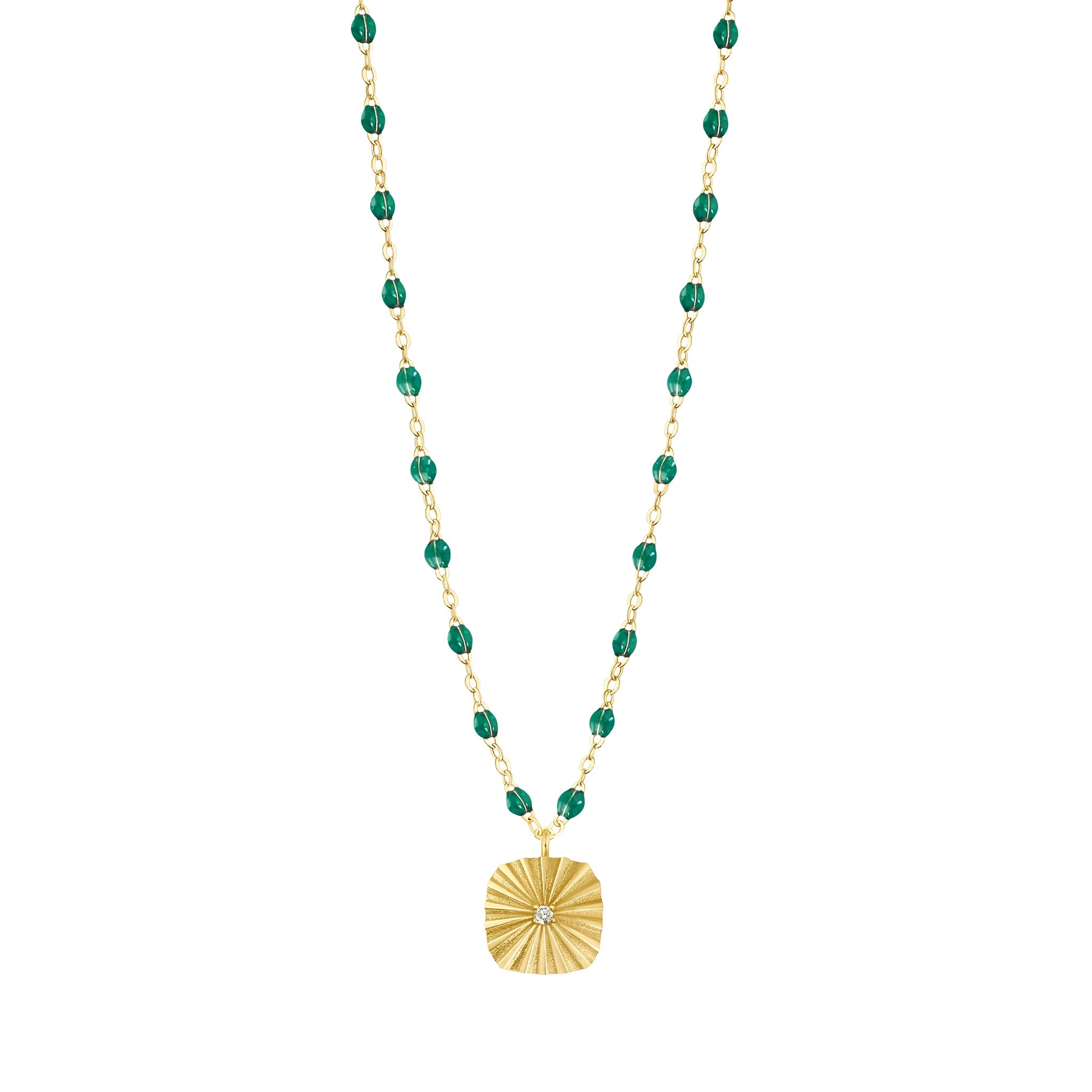 Gigi Clozeau - Miss Lumière Emerald Diamond Necklace, Yellow Gold, 16.5"