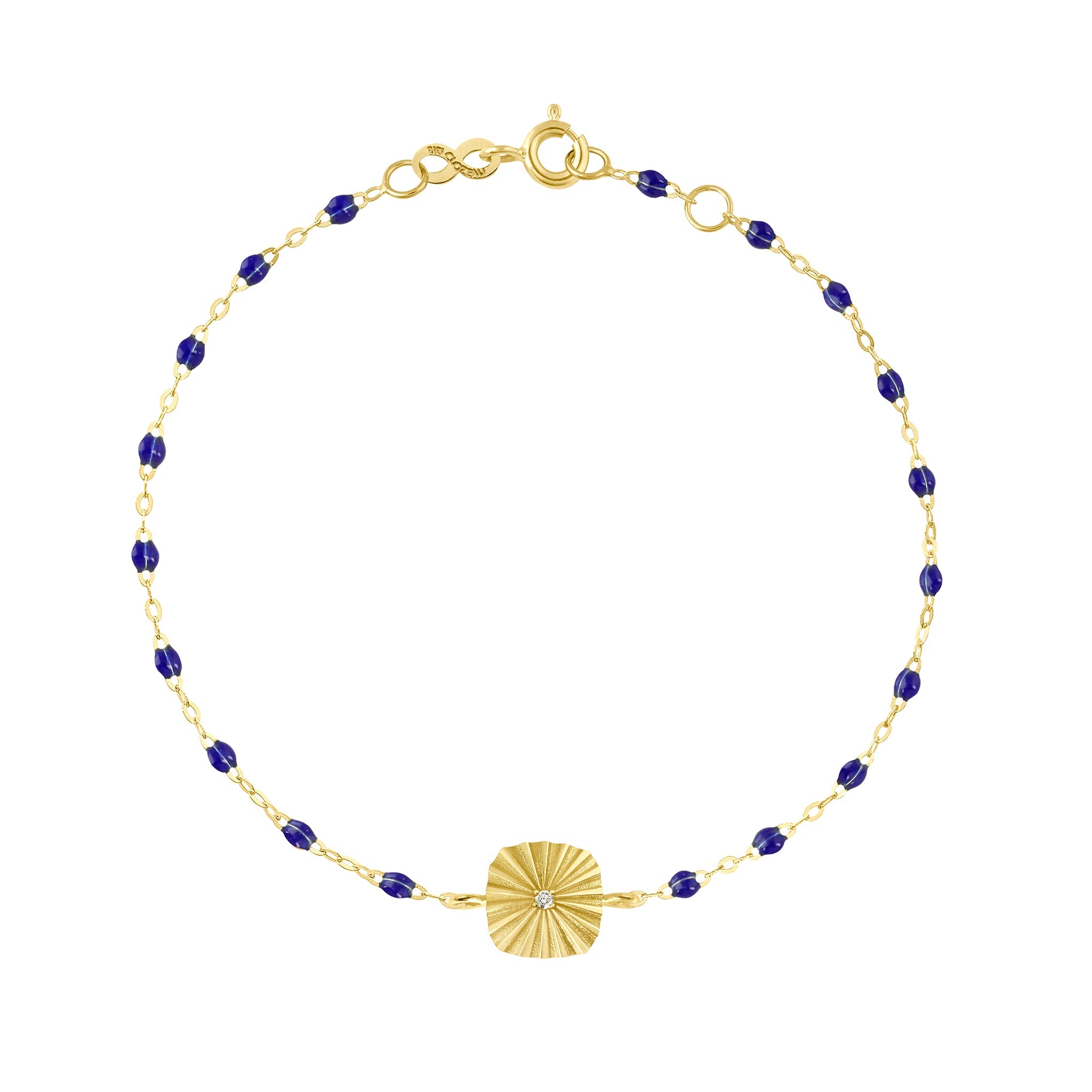 Gigi Clozeau - Miss Lumière Lapis Diamond Bracelet, Yellow Gold, 6.7"