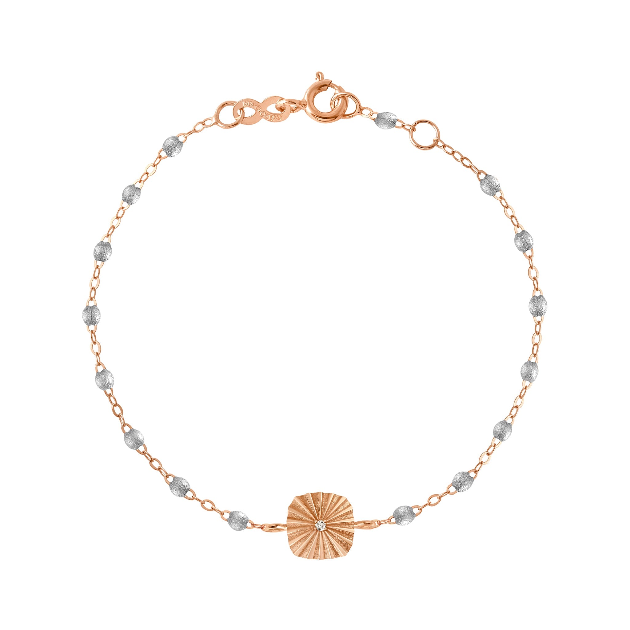 Gigi Clozeau - Miss Lumière Silver Diamond Bracelet, Rose Gold, 6.7"