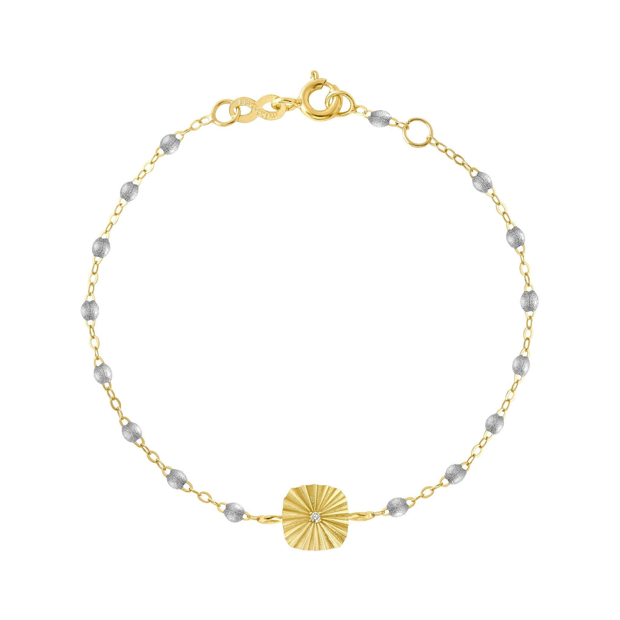 Gigi Clozeau - Miss Lumière Silver Diamond Bracelet, Yellow Gold, 6.7"