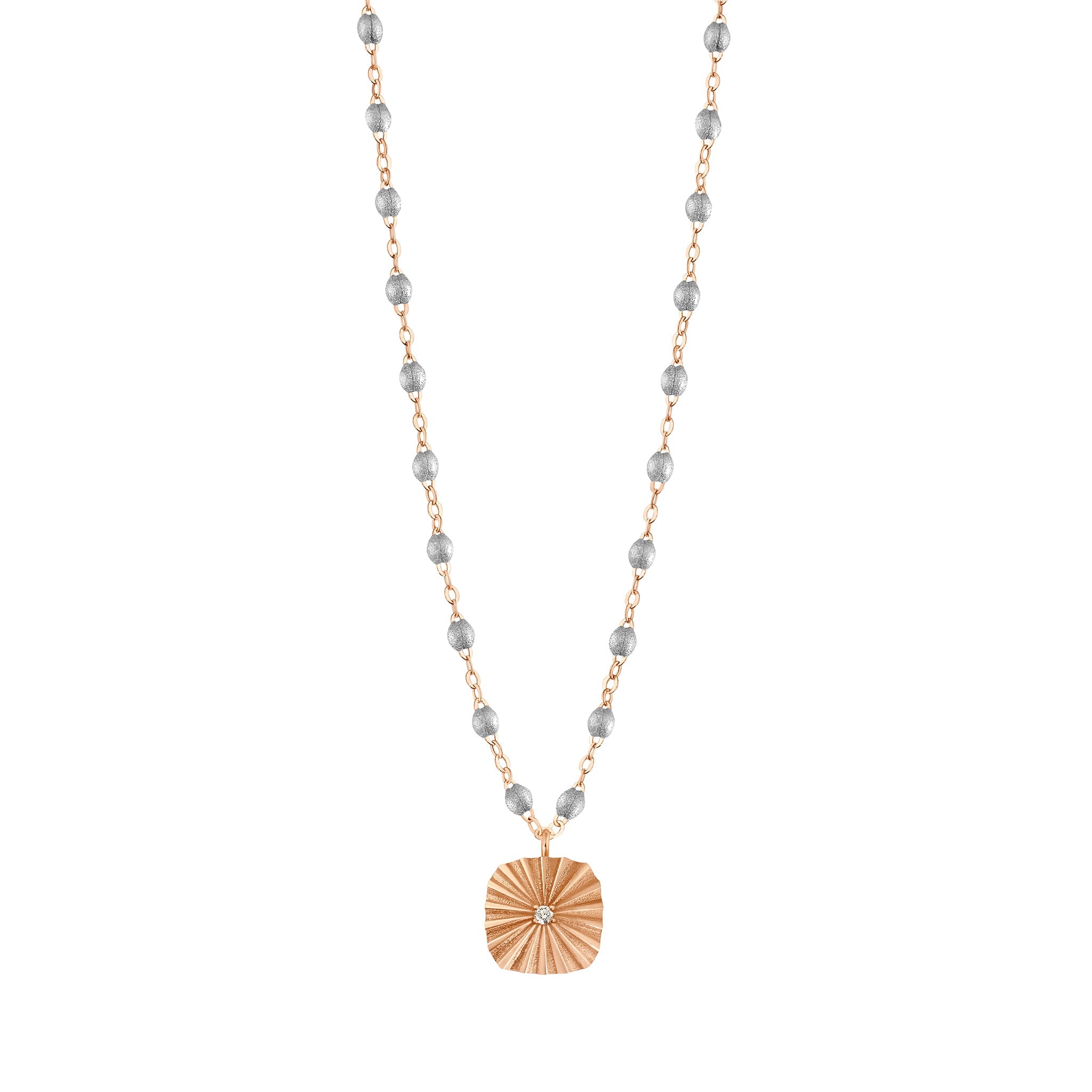 Gigi Clozeau - Miss Lumière Silver Diamond Necklace, Rose Gold, 16.5"