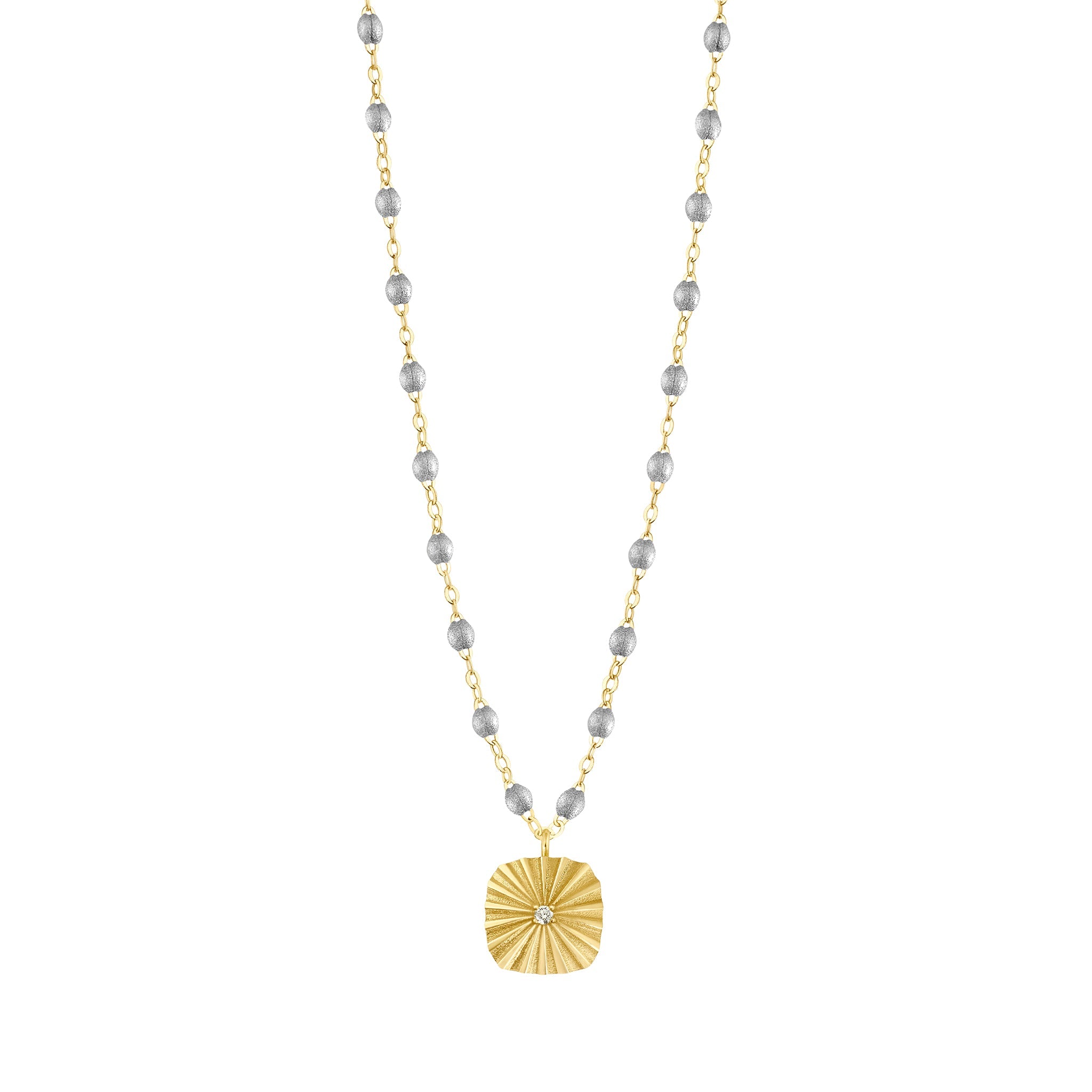 Gigi Clozeau - Miss Lumière Silver Diamond Necklace, Yellow Gold, 16.5"