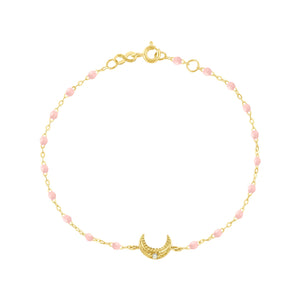 Gigi Clozeau - Moon Baby Pink Diamond Bracelet, Yellow Gold, 6.7"