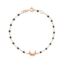 Gigi Clozeau - Moon Black Diamond Bracelet, Rose Gold, 6.7"