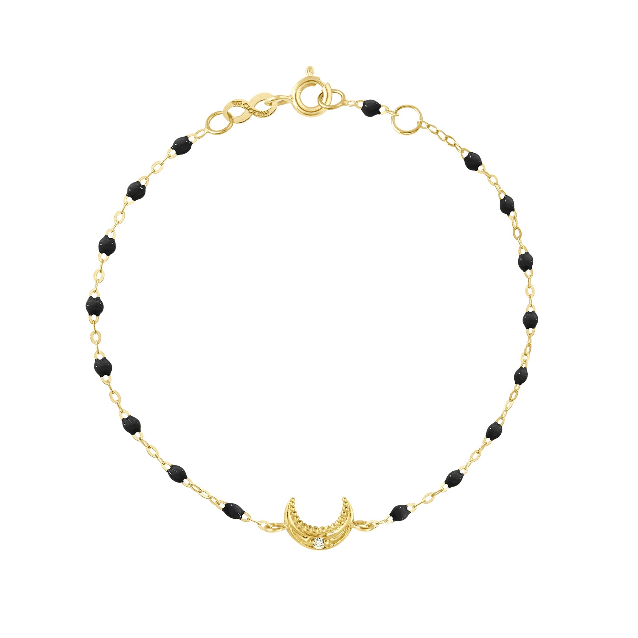 Gigi Clozeau - Moon Black Diamond Bracelet, Yellow Gold, 6.7"