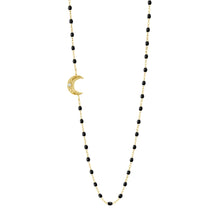 Gigi Clozeau - Moon Black Diamond Necklace, Yellow Gold, 16.5"