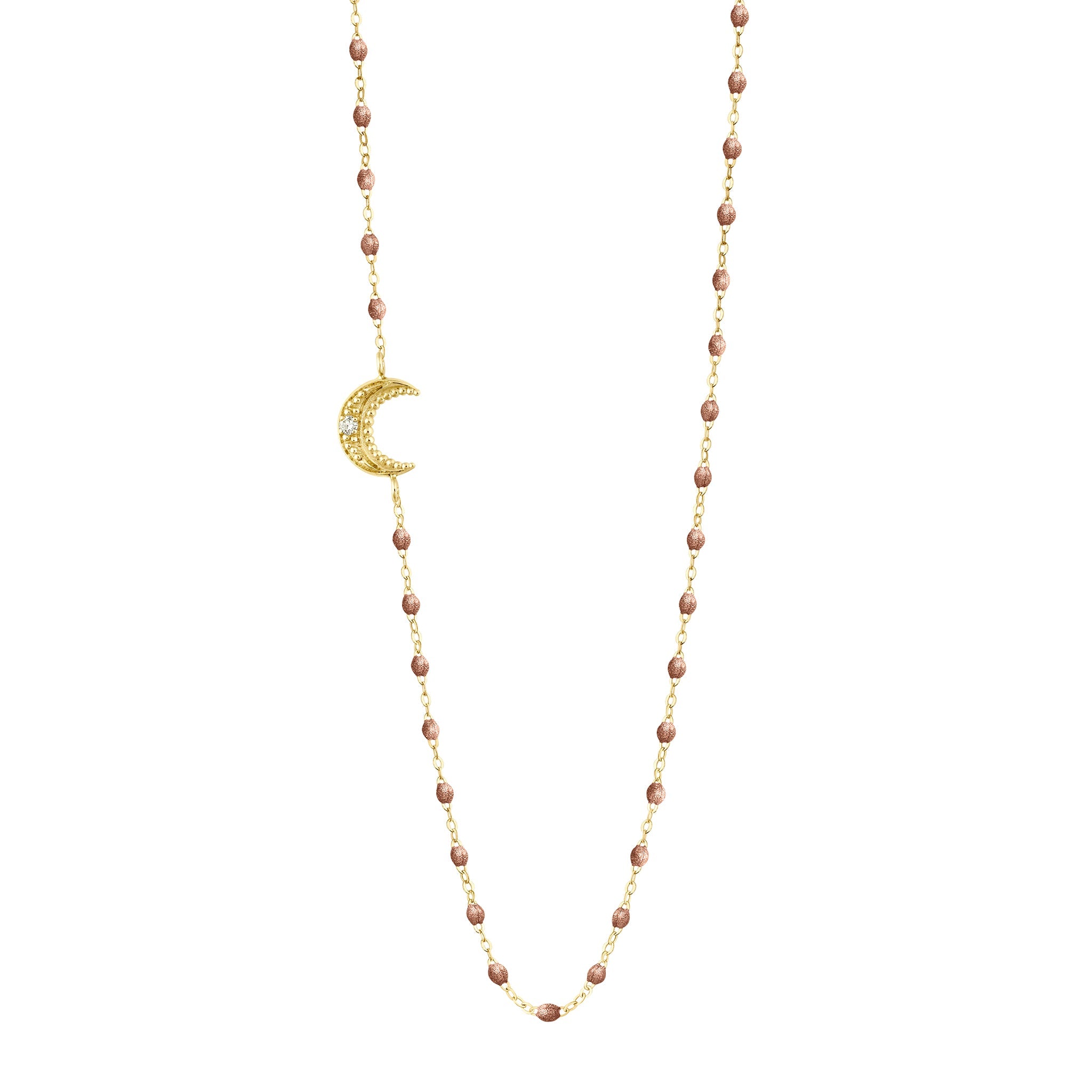 Gigi Clozeau - Moon Copper Diamond Necklace, Yellow Gold, 16.5"