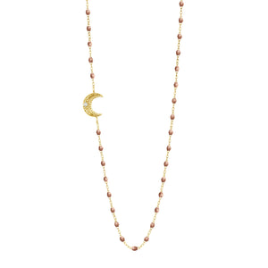 Gigi Clozeau - Moon Copper Diamond Necklace, Yellow Gold, 16.5"