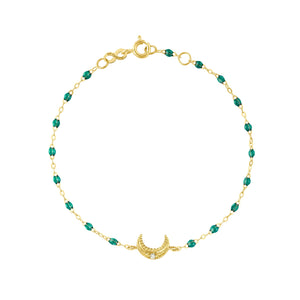 Gigi Clozeau - Moon Emerald Diamond Bracelet, Yellow Gold, 6.7"