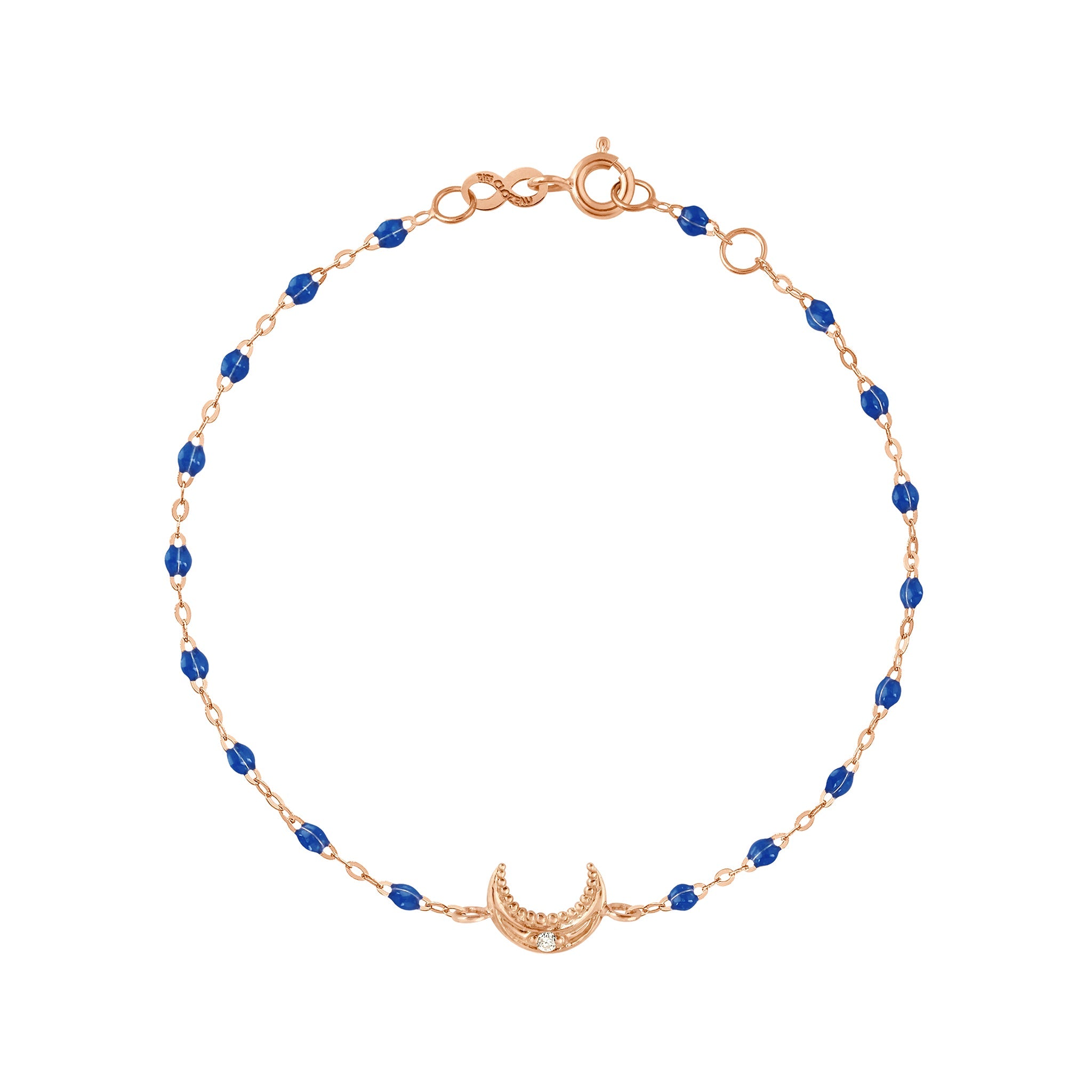 Gigi Clozeau - Moon Lapis Diamond Bracelet, Rose Gold, 6.7"