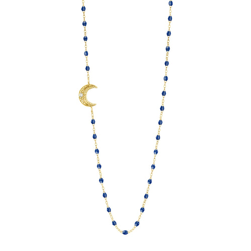 Gigi Clozeau - Moon Lapis Diamond Necklace, Yellow Gold, 16.5