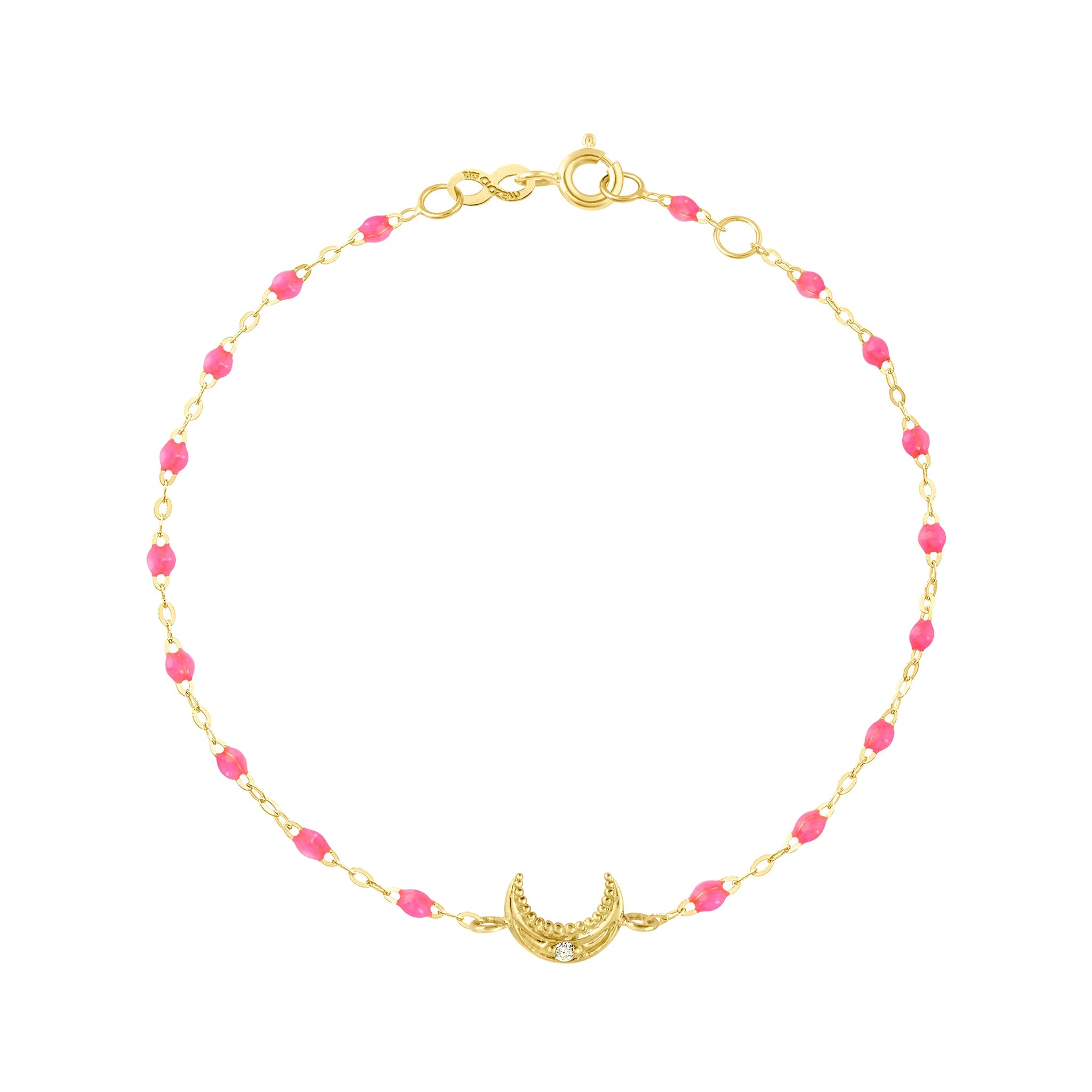 Gigi Clozeau - Moon Pink Diamond Bracelet, Yellow Gold, 6.7"